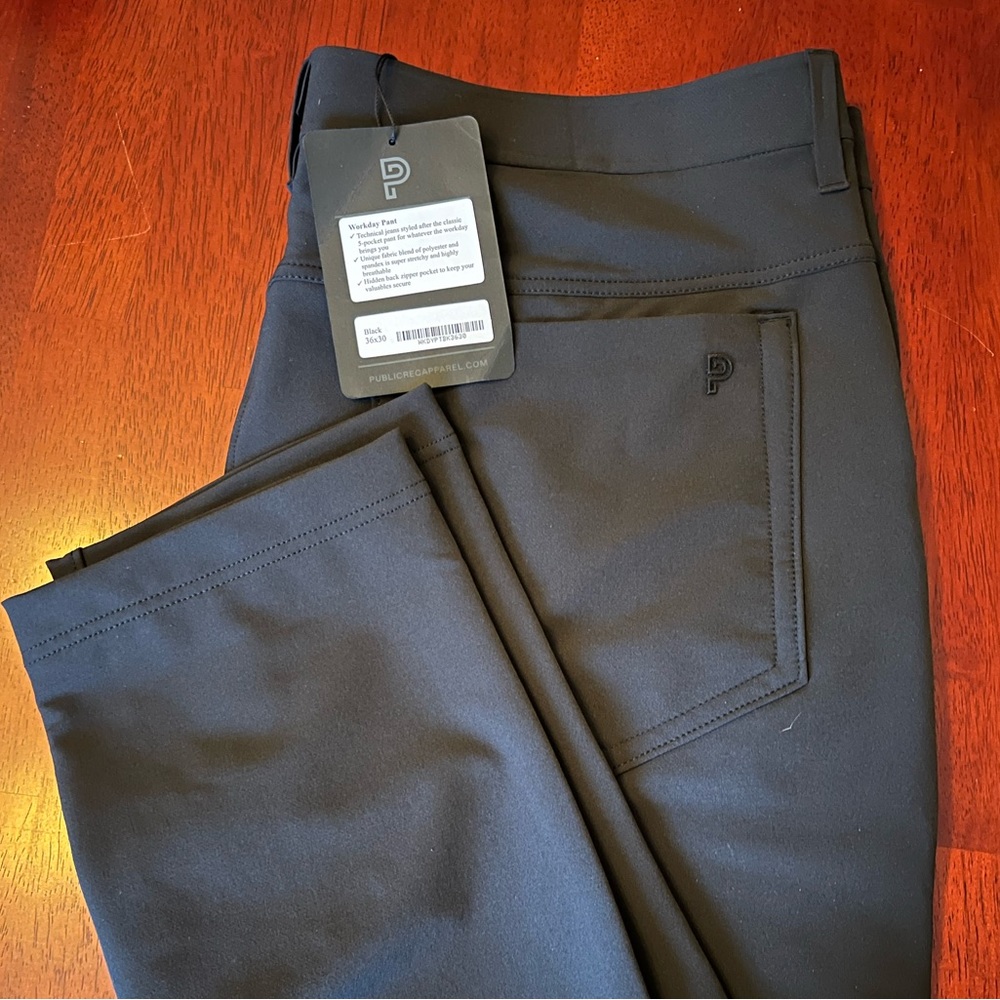 NWT Public Rec 5 pocket Workday Pant slim size 36/30.